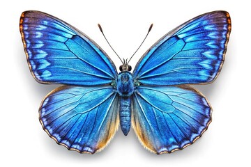 Common Blue Butterfly, High-Resolution Image, Isolated White Background, Insect Photography