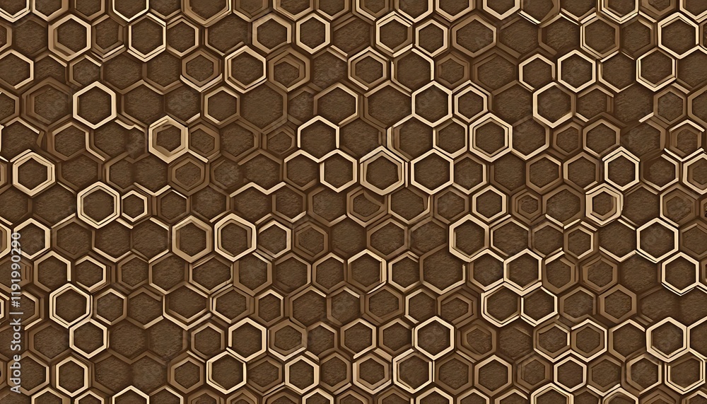 Poster abstract brown hexagon pattern background design