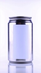 Blank Silver Aluminum Can Mockup  Beverage Packaging Design  Template