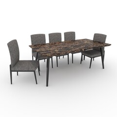 3d render Dining Set design element. Furniture Collection