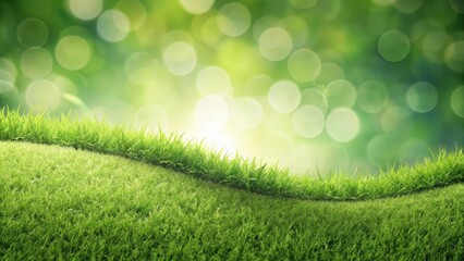 Obraz premium Green grass blank curve isolated with a subtle texture and soft focus effect, outdoor, isolation, outdoor