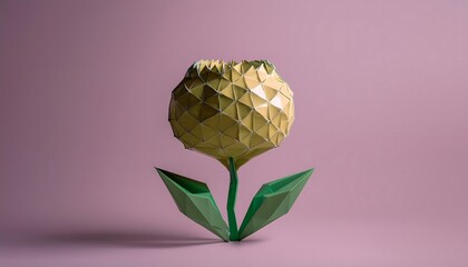 Goal of life, growth and, motivation concept: Geometric shapes unfolding into a flower, structured growth.