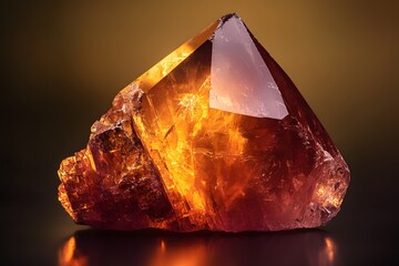 Fiery Smoky Quartz Crystal, Gemstone, Mineral Specimen, Raw, Natural, Illustration