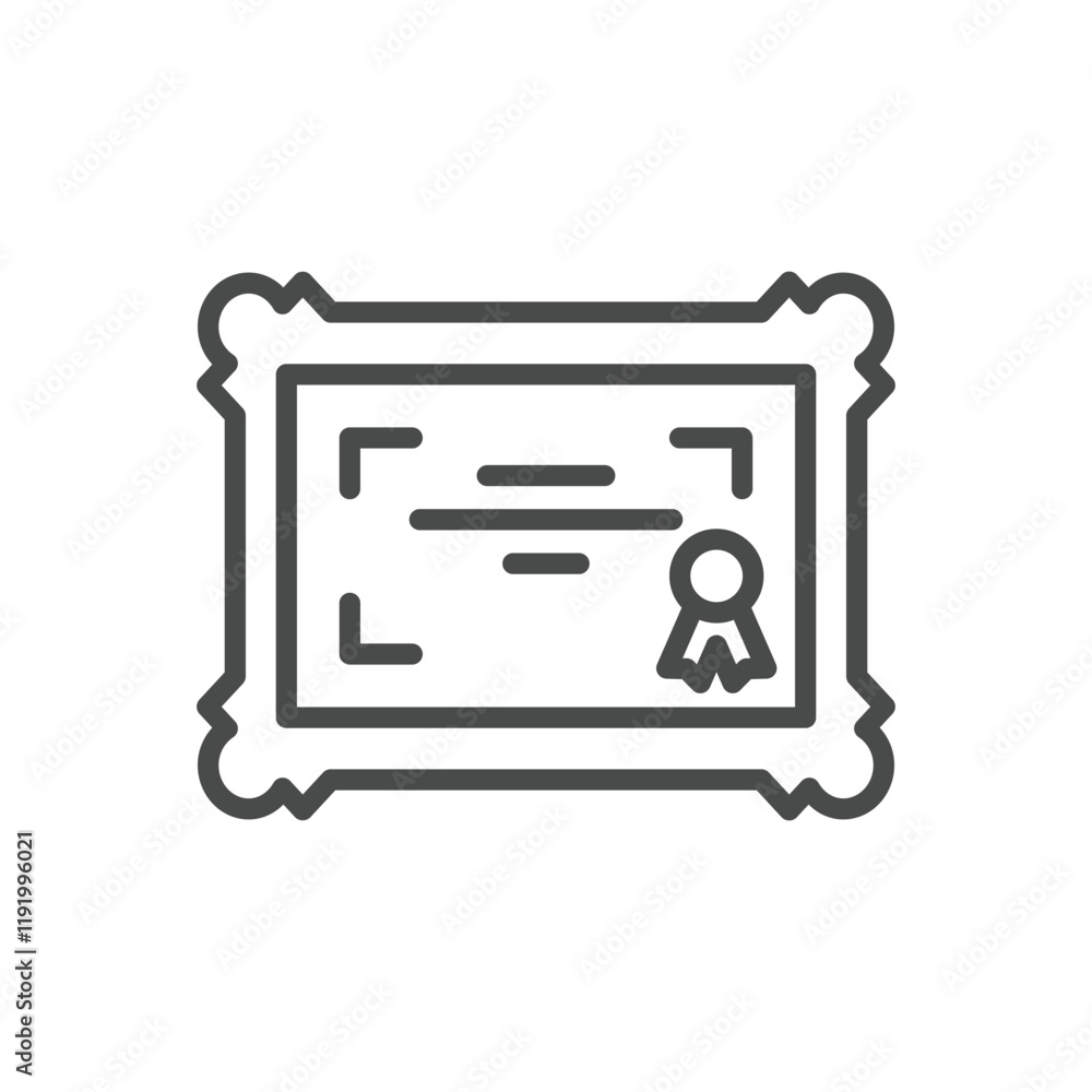 Poster displayed certificate line icon vector design good for web or mobile app