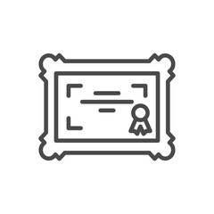 displayed certificate line icon vector design good for web or mobile app