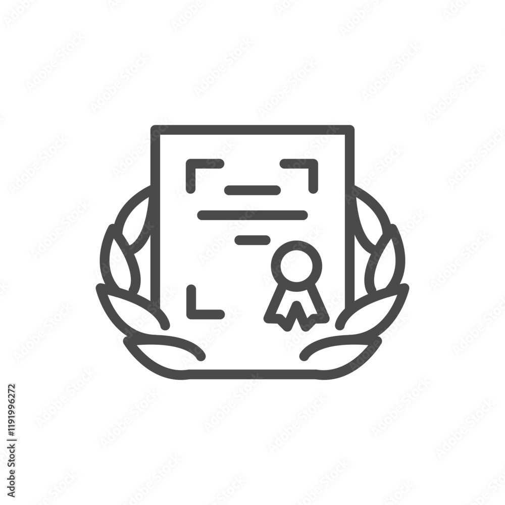 Poster displayed certificate line icon vector design good for web or mobile app
