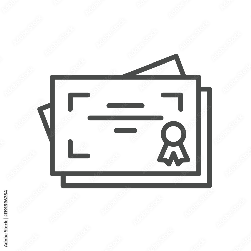 Poster displayed certificate line icon vector design good for web or mobile app
