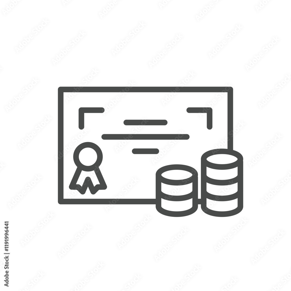 Poster business license line icon vector design good for web or mobile app