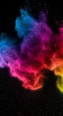 Vibrant Rainbow Powder Explosion Colorful Abstract Background