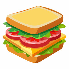 A simple sandwich with lettuce and cheese on a slice of bread.