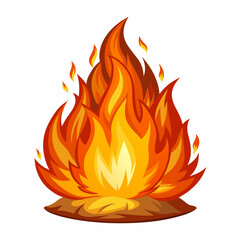 A stylized flame graphic with vibrant colors and dynamic shapes.