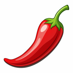 A colorful illustration of a red tomato with green leaves.