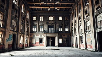 Fototapeta premium Abandoned Mansion - Stunning AI Photography - Dramatic Lighting - Decaying Grandeur