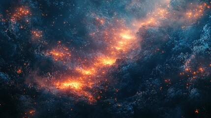 Naklejka premium Surreal exploration-themed abstract textures with luminous pathways