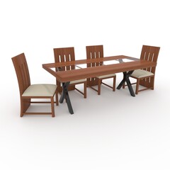 Fototapeta premium 3d render Dining Set design element. Furniture Collection