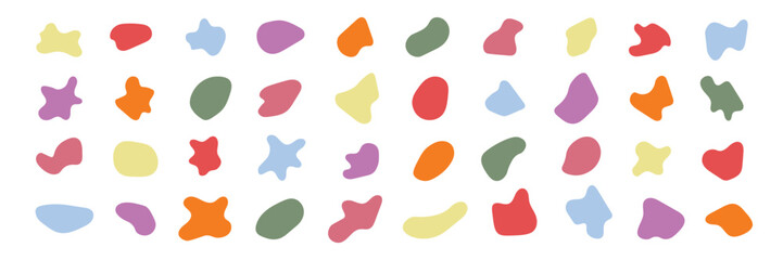  abstract fluid or blob shapes design, organic design set