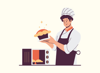 Illustration of an Cooking & Food Freshly Baked Bread Illustration