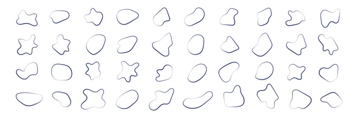 abstract fluid or blob shapes design, organic design set