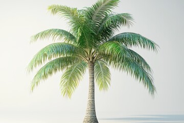 Obraz premium High - resolution 3D rendered isolated palm tree in isometric view on a white background.