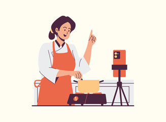 Illustration of an Cooking & Food Recipe Tutorial Online Illustration