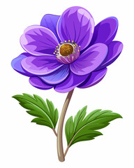 A vibrant purple flower illustration showcasing natural beauty.