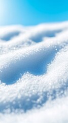 Bright sunlight illuminates pristine snow texture a tranquil winter scene. AI Generated