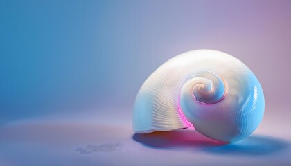 Goal of life, growth and, motivation concept: Spiral shells glowing with inner light, natural evolution.