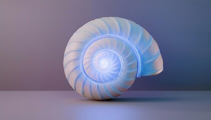 Goal of life, growth and, motivation concept: Spiral shells glowing with inner light, natural evolution.