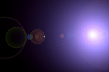 Abstract lighting flare background. Lens flare glow light effect on black. image of rays light effects, overlays or flare isolated on black background