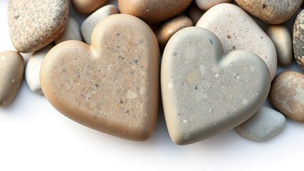 Obraz premium Connected Hearts Pebbles - Nature's Embrace