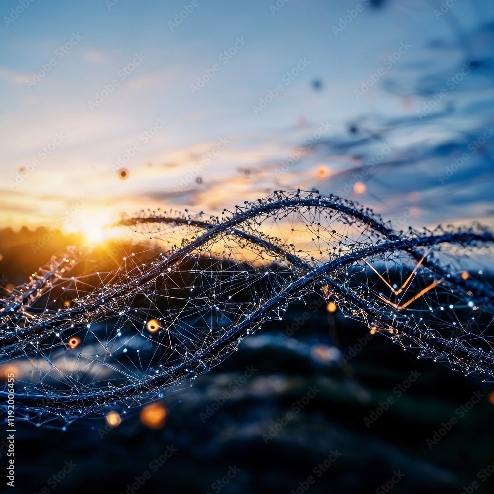 Poster abstract network quantum computing global data cyber grid sunrise