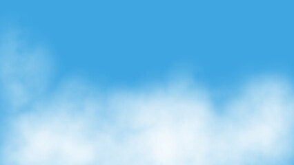 The bright blue sky background is filled with soft and fluffy white clouds.