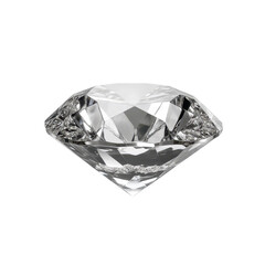 Sparkling diamond gemstone with brilliant facets. transparent background
