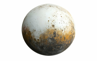 Icy, cratered moon, isolated, space, graphic