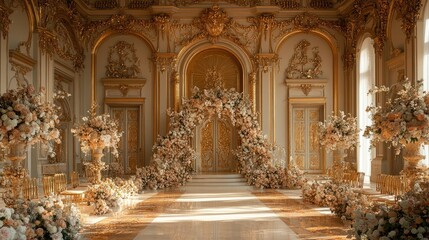 Opulent Wedding Ceremony in a Gilded Palace