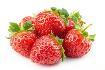 Fresh Strawberries on White Background