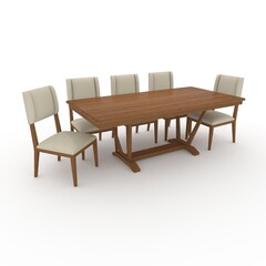 3d render Dining Set design element. Furniture Collection