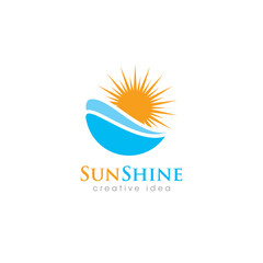 Obraz premium Creative Sun Concept Logo Design Template