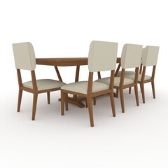 3d render Dining Set design element. Furniture Collection