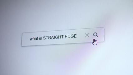 A search bar with the entering query What is STRAIGHT EDGE