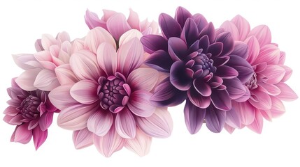 A vibrant arrangement of pink and purple flowers, showcasing their beauty and elegance.