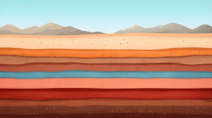 Fototapeta premium layered earth cross section, desert landscape - abstract nature