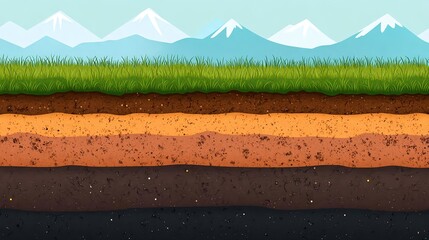 layers of earth soil cross section illustration - educational graphics © terat