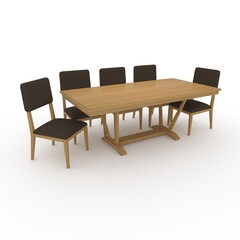 3d render Dining Set design element. Furniture Collection