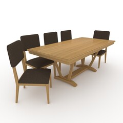 3d render Dining Set design element. Furniture Collection