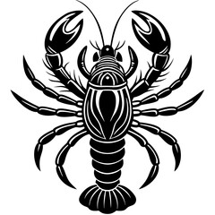 black and white Lobster