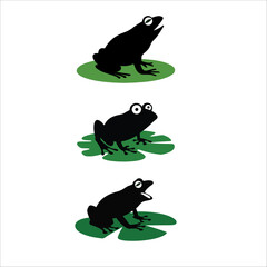 Vector Silhouette of Jumping Frog