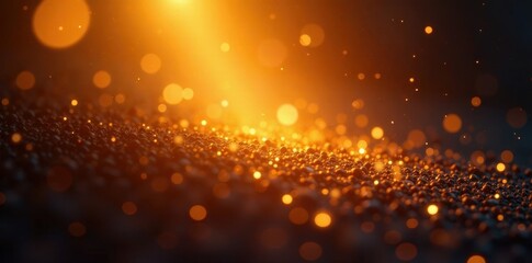 Golden burst; scattering fragments, intense light, light, background