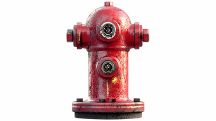 Fototapeta premium Red fire hydrant, city street, isolated