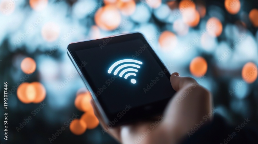 Poster smartphone wireless wifi connection internet access mobile technology